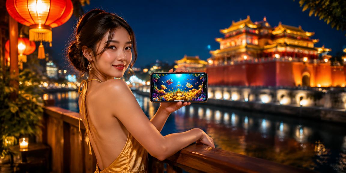 Người dùng Hội An kiểm tra khuyến mãi casino trên điện thoại giữa ánh đèn lồng